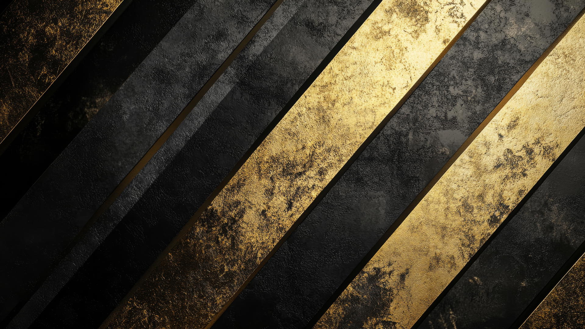 Black wallpaper for girls with metallic gold stripes and geometric shapes