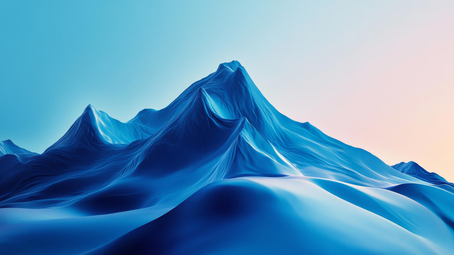 aesthetic wallpaper blue with abstract mountain peaks and gradient sky