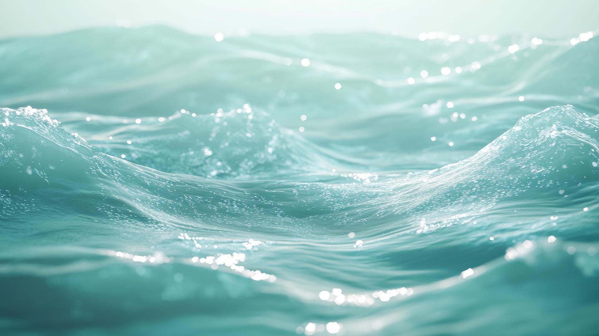 Ethereal ocean waves with sparkling highlights, summer aesthetic wallpaper