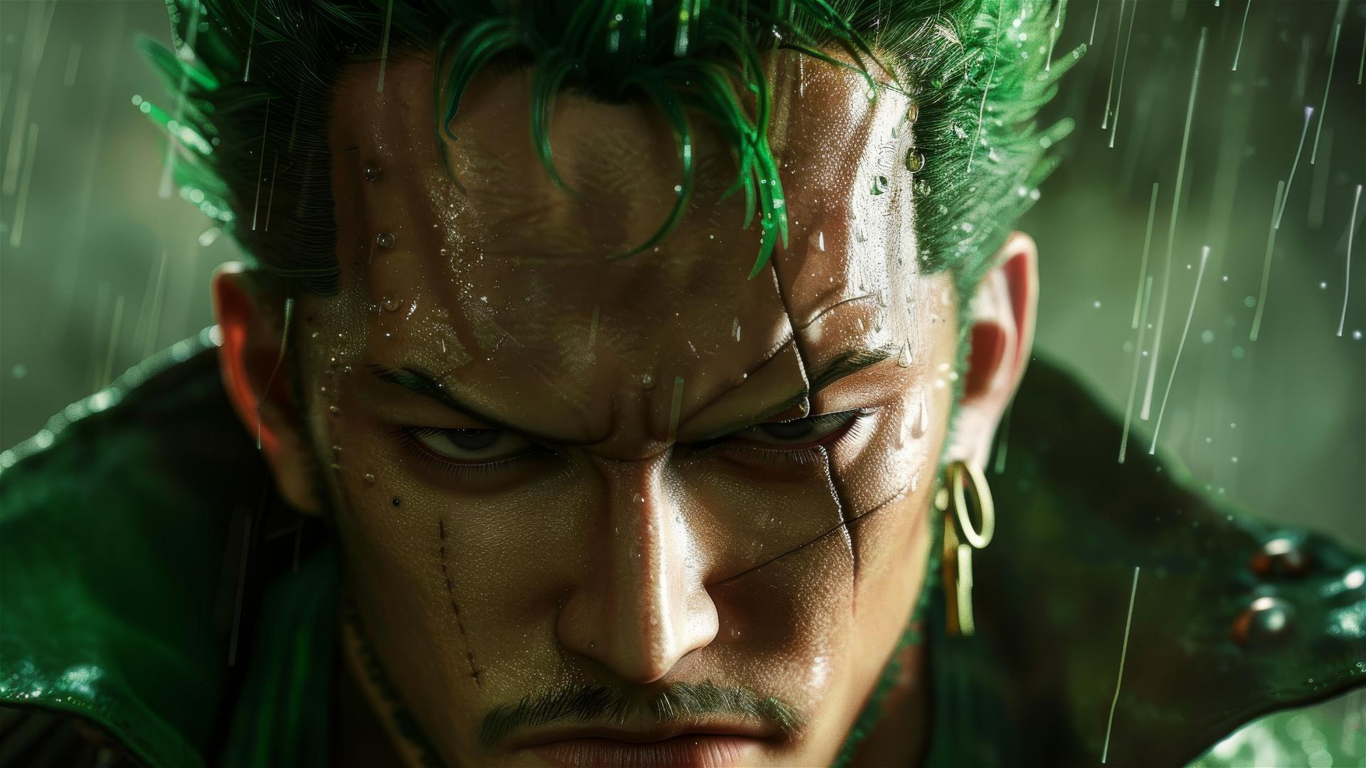 Hyper-realistic artwork of Zoro Roronoa