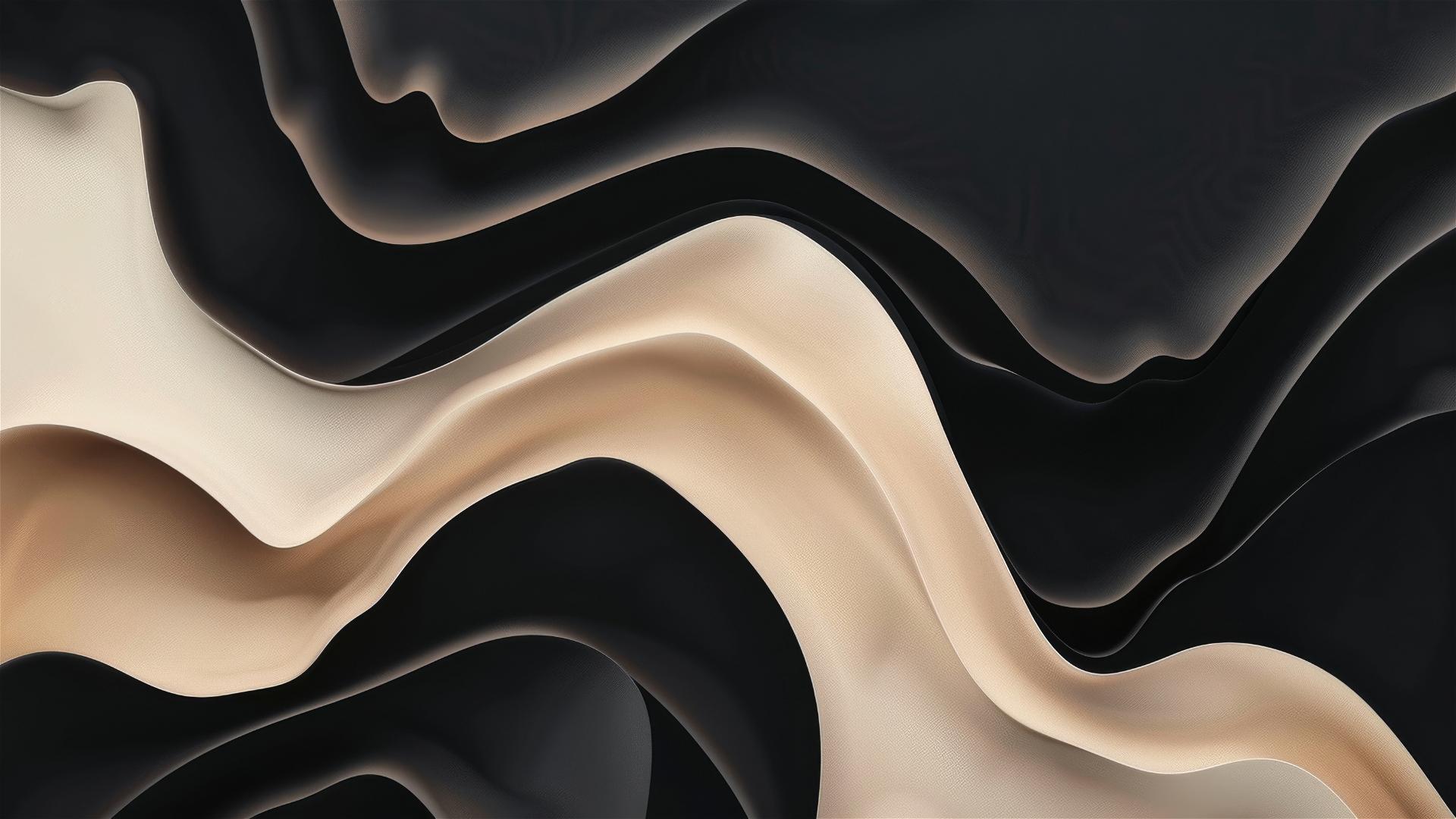 Black and beige flowing shapes on iPhone