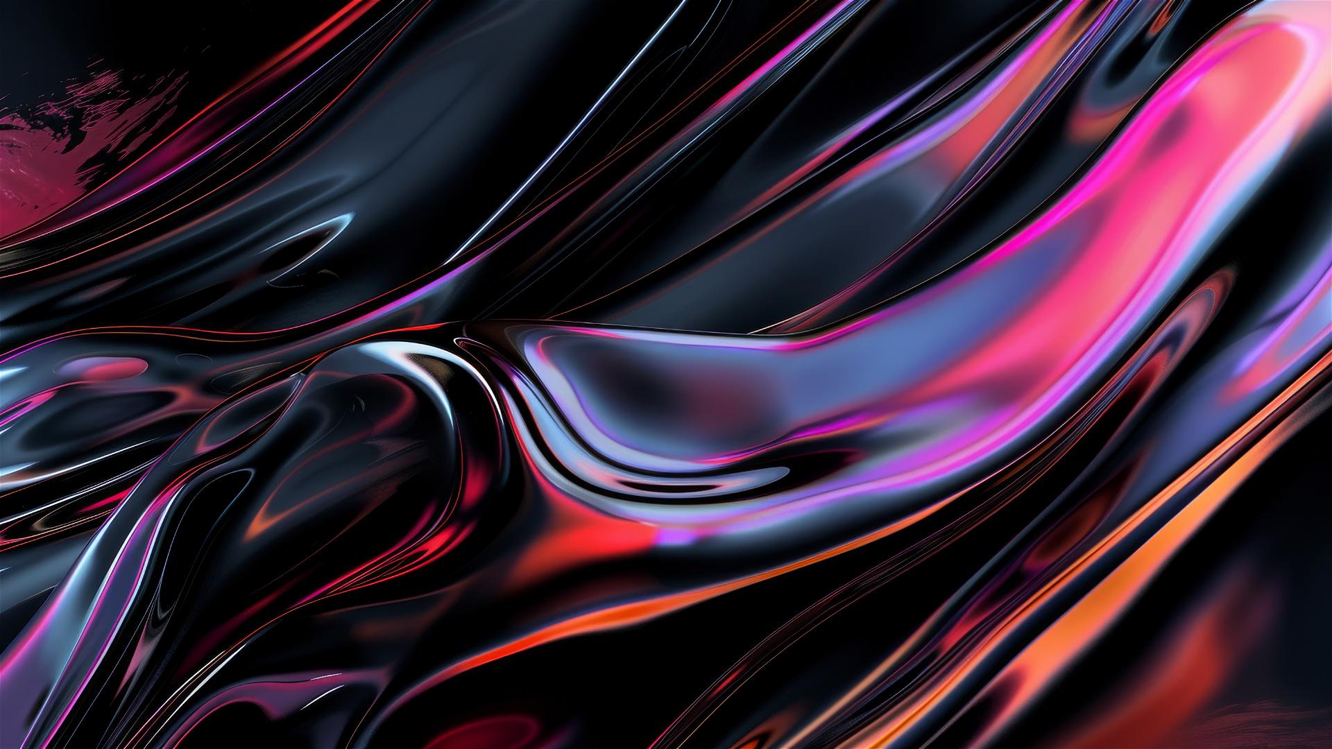 Minimally elegant iPhone with black opal flowing shapes