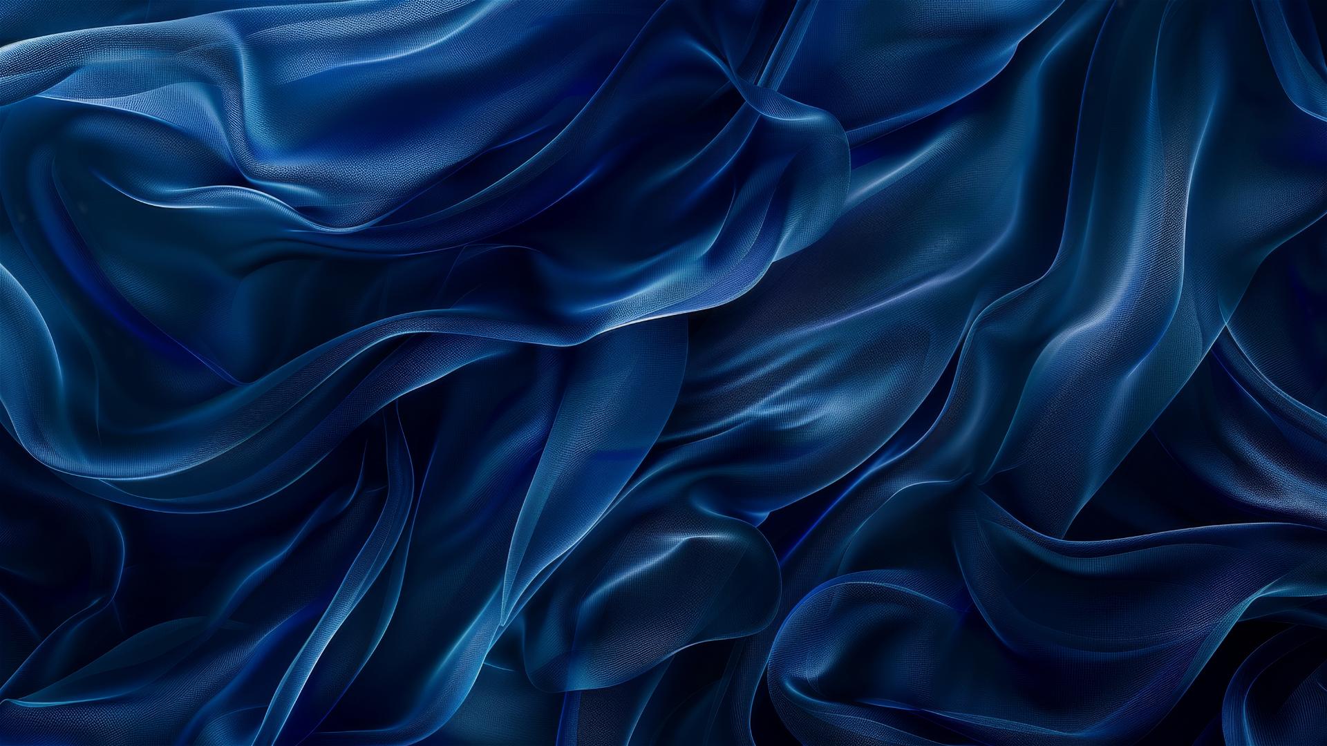 Dark azure flowing shapes with a minimalistic, elegant style