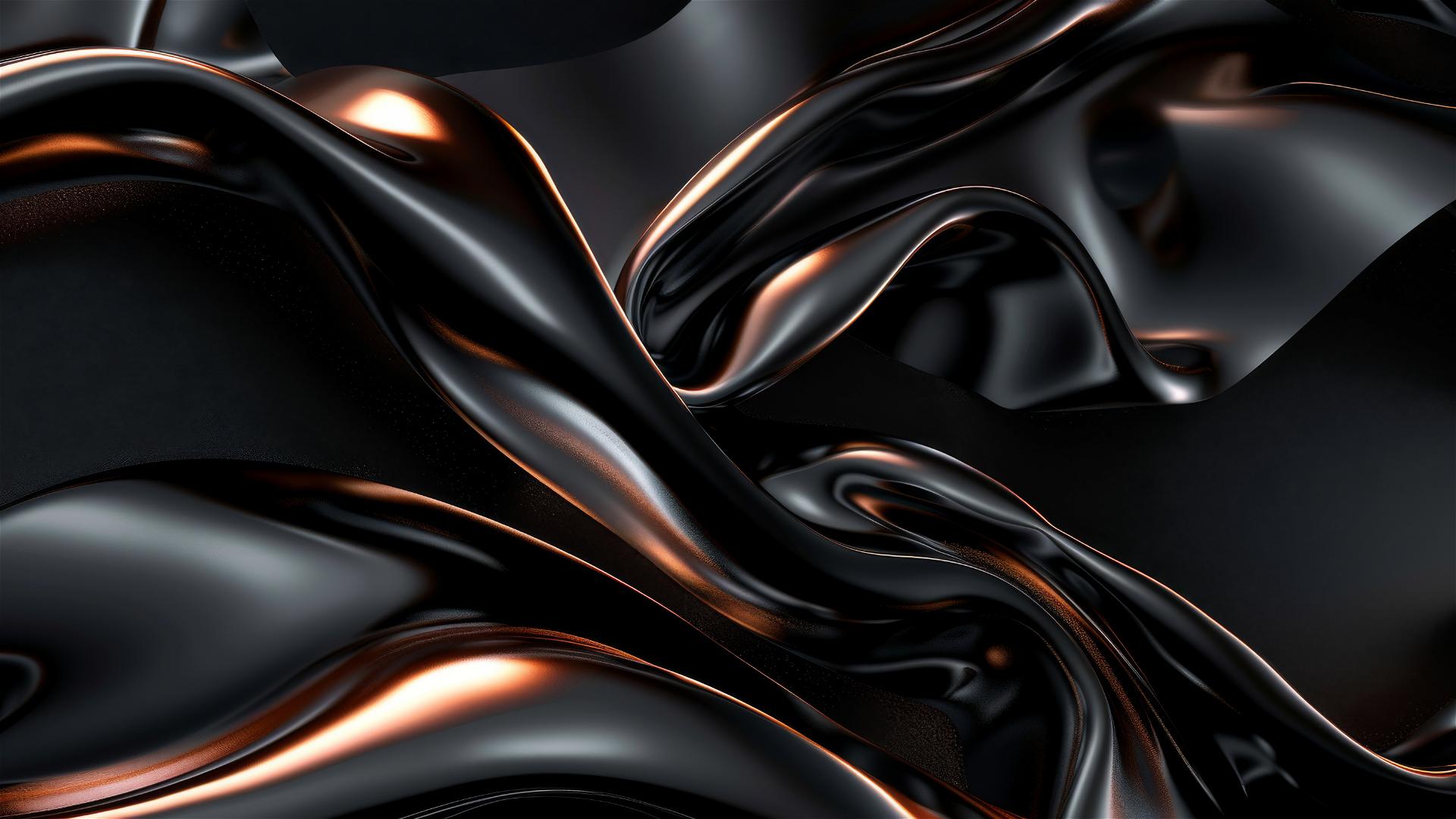 Minimalistic iPhone visual with flowing black copper shapes