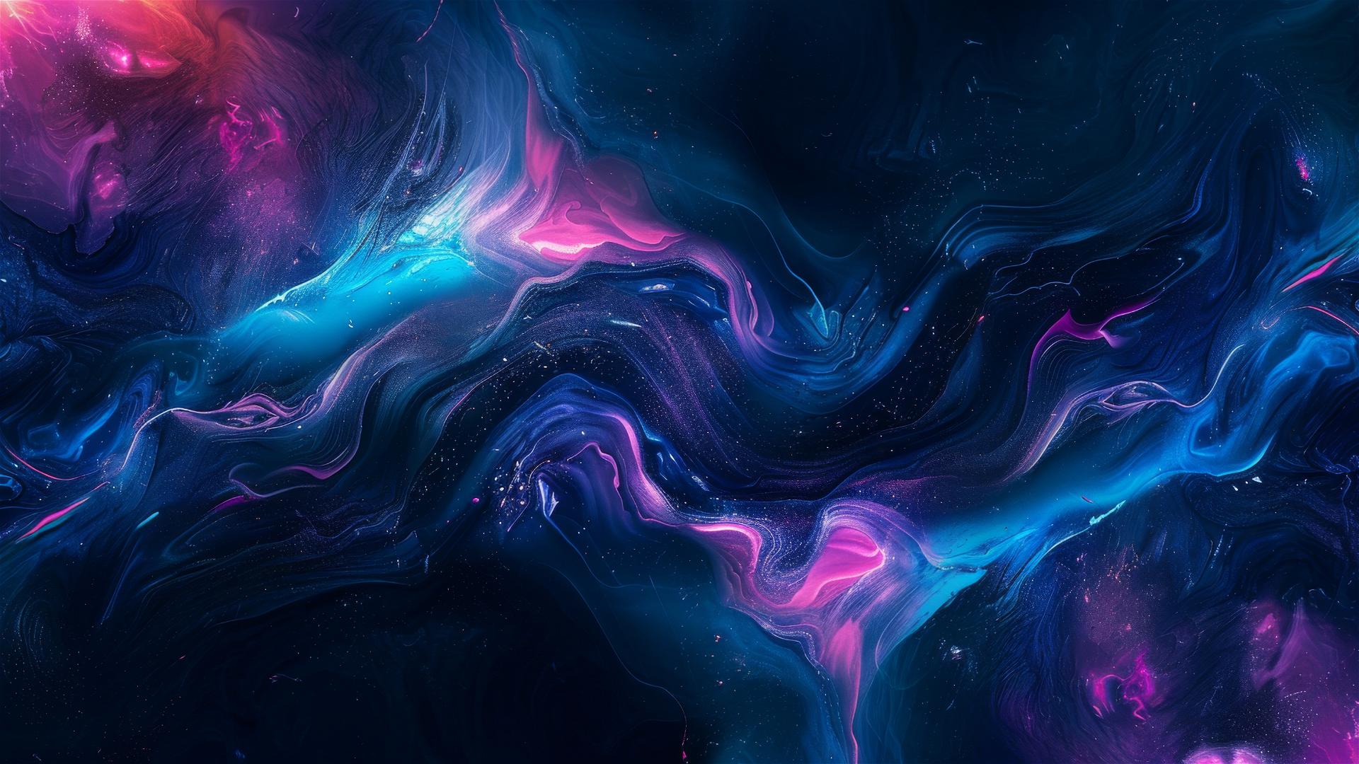 Dark opal hues with flowing shapes, minimalistic and elegant