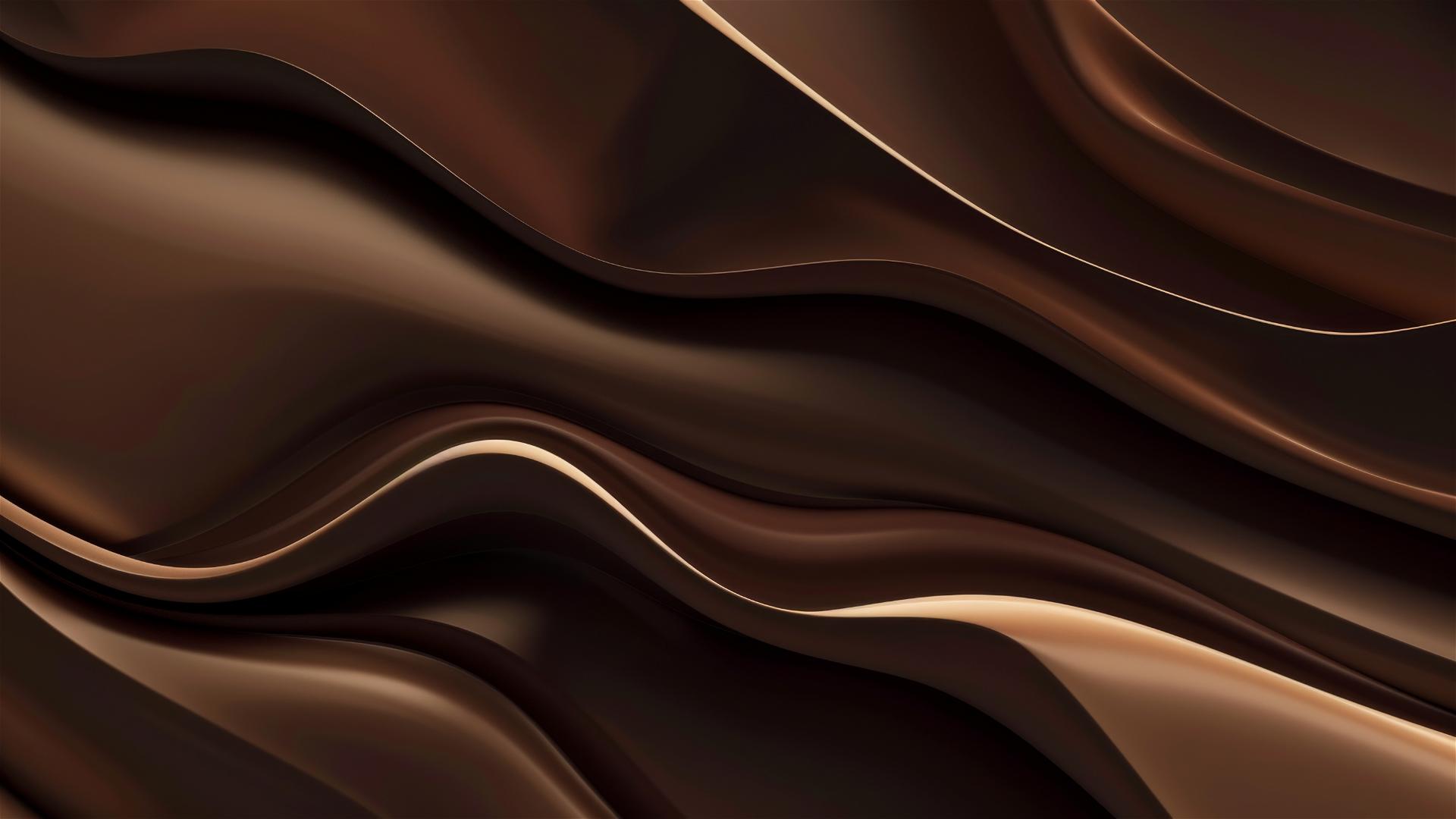 Minimalistic flowing shapes in dark chocolate color on iPhone wallpaper