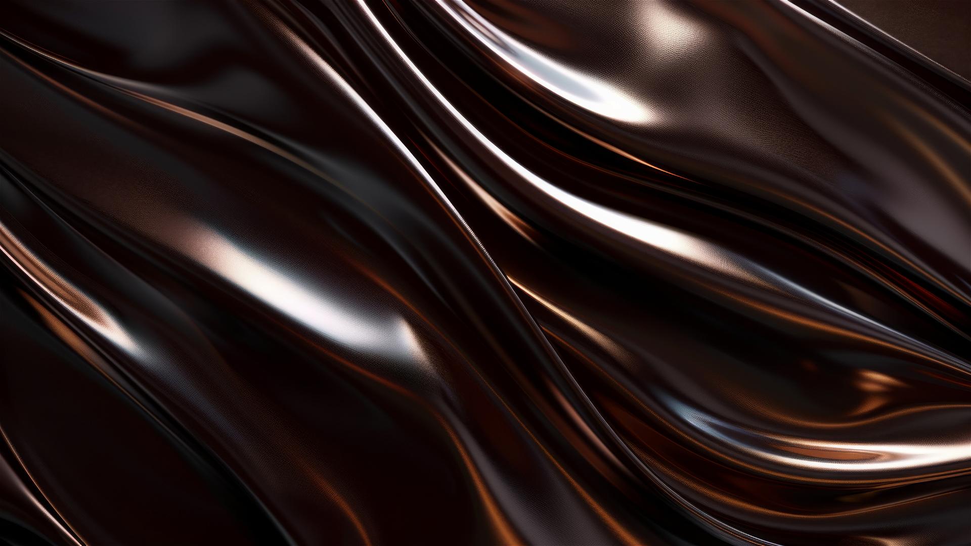 Dark chocolate flowing shapes on iPhone background