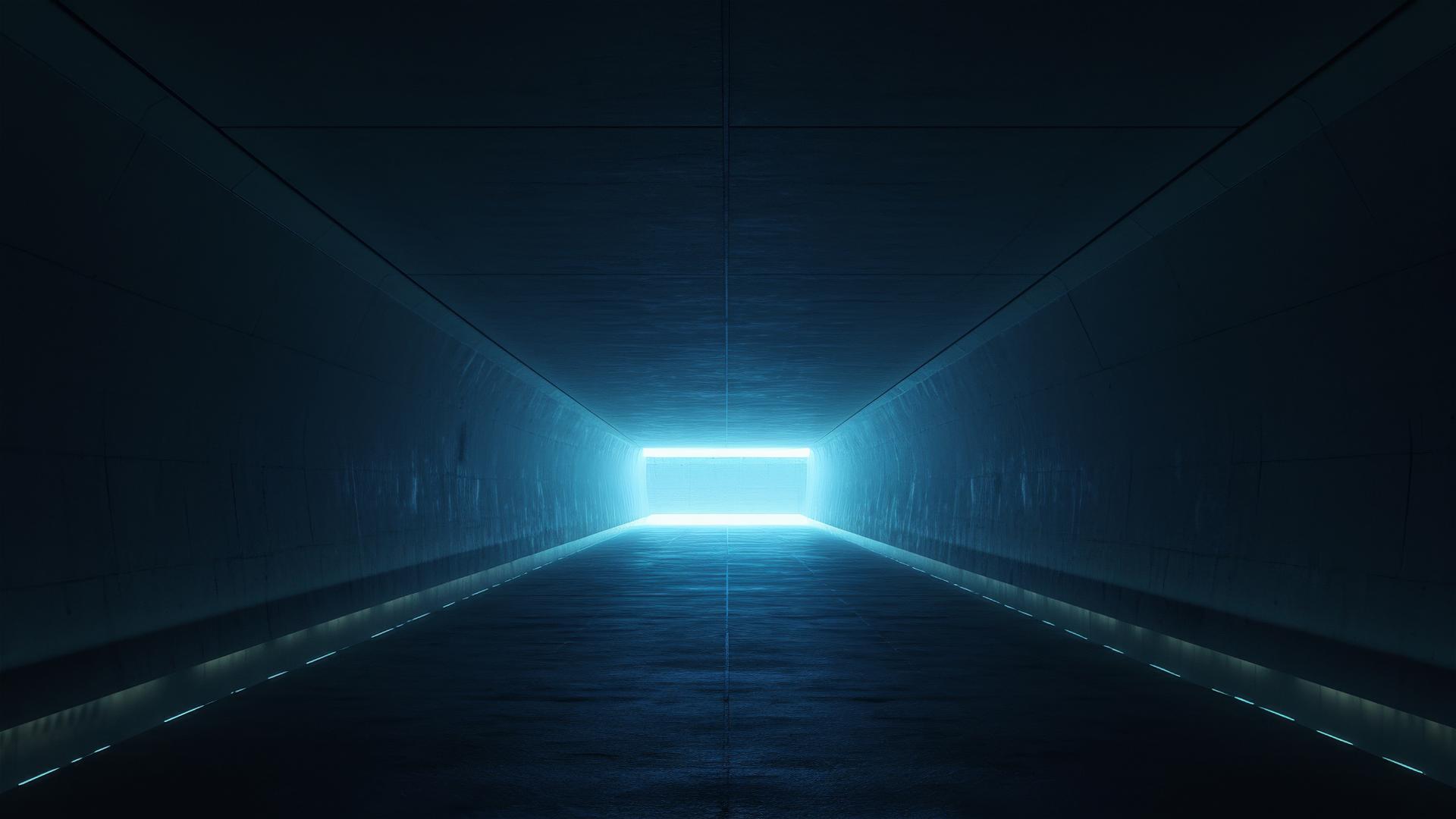 Endless tunnel with a single light