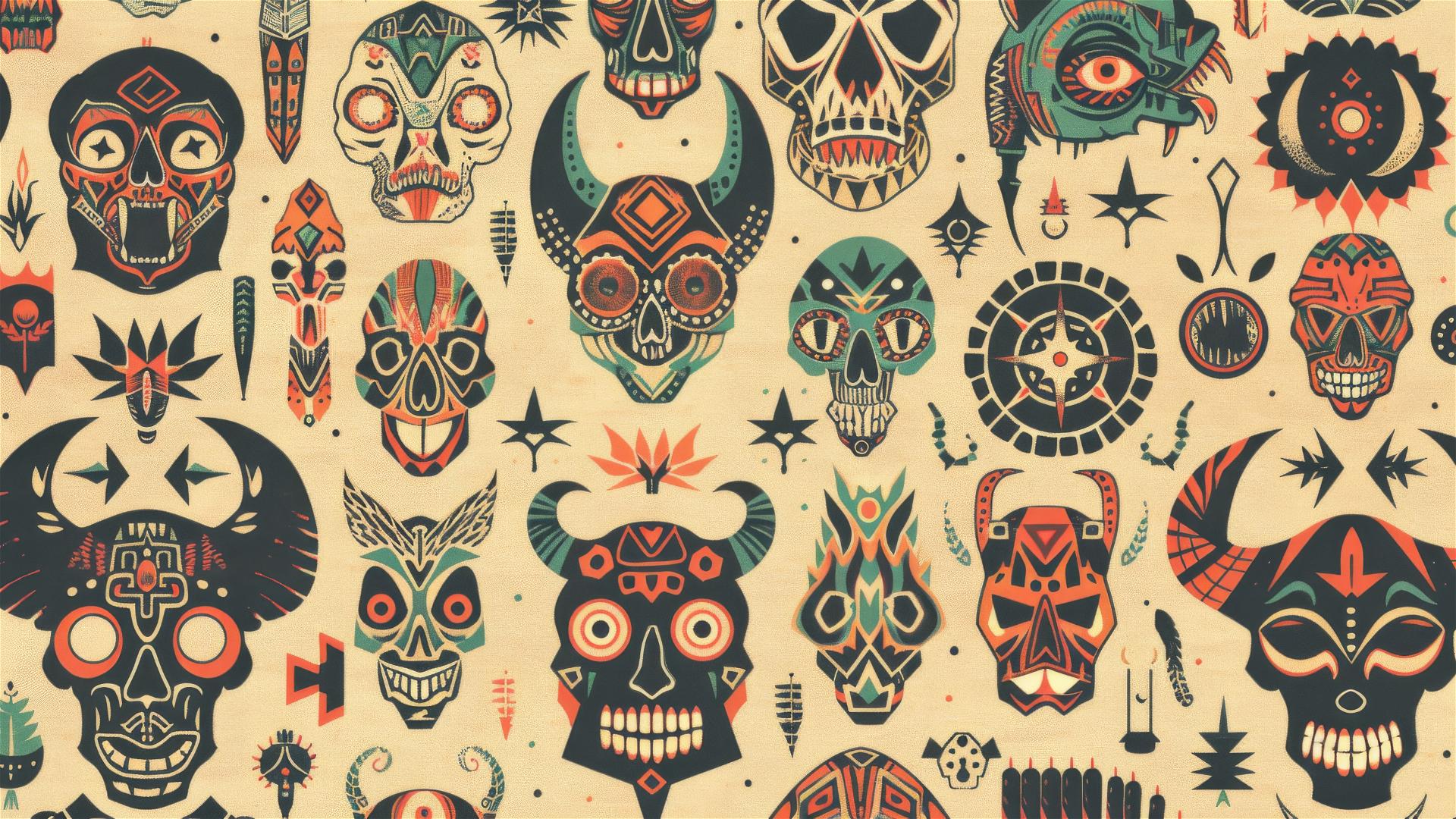 Baroque-inspired pattern with old-school elements