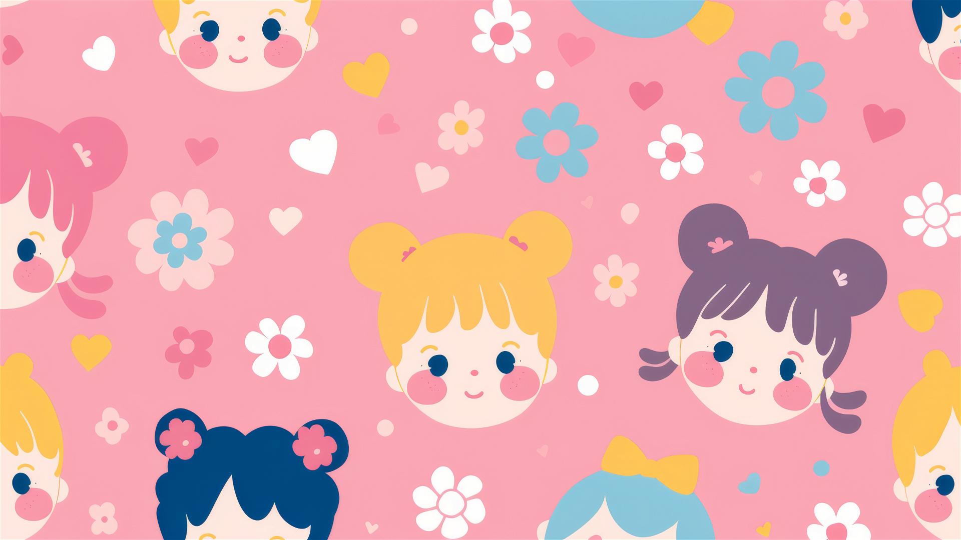 Cute anime character pattern
