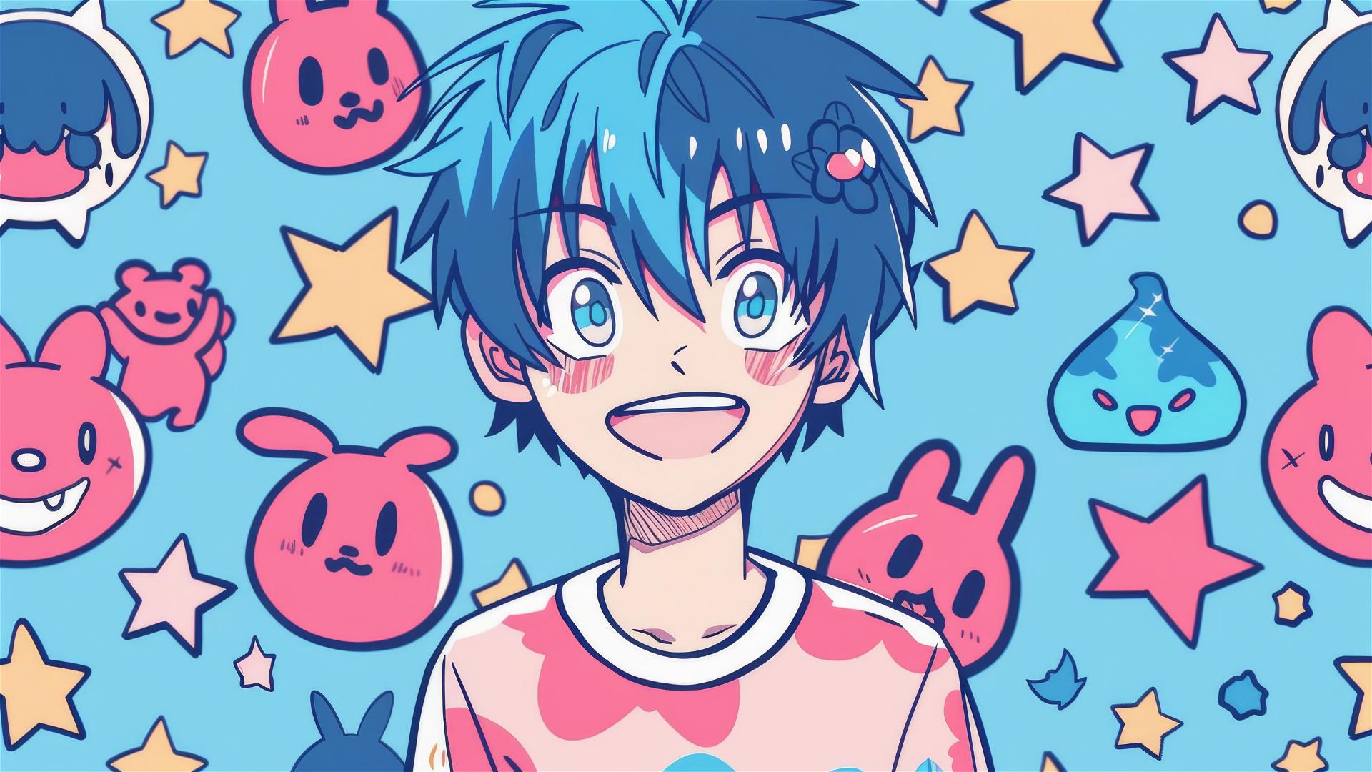 Cute anime character pattern design
