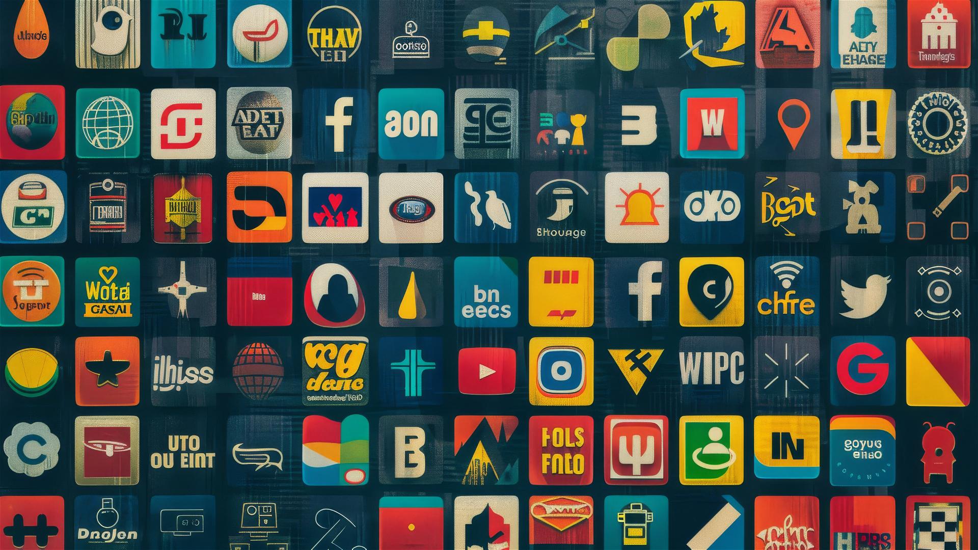 Collection of global brand logos in minimalist style