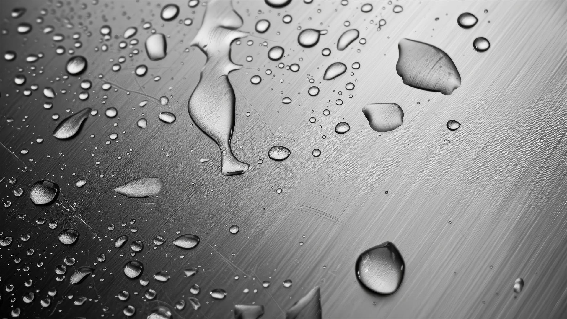 Aluminum surface with water droplets texture