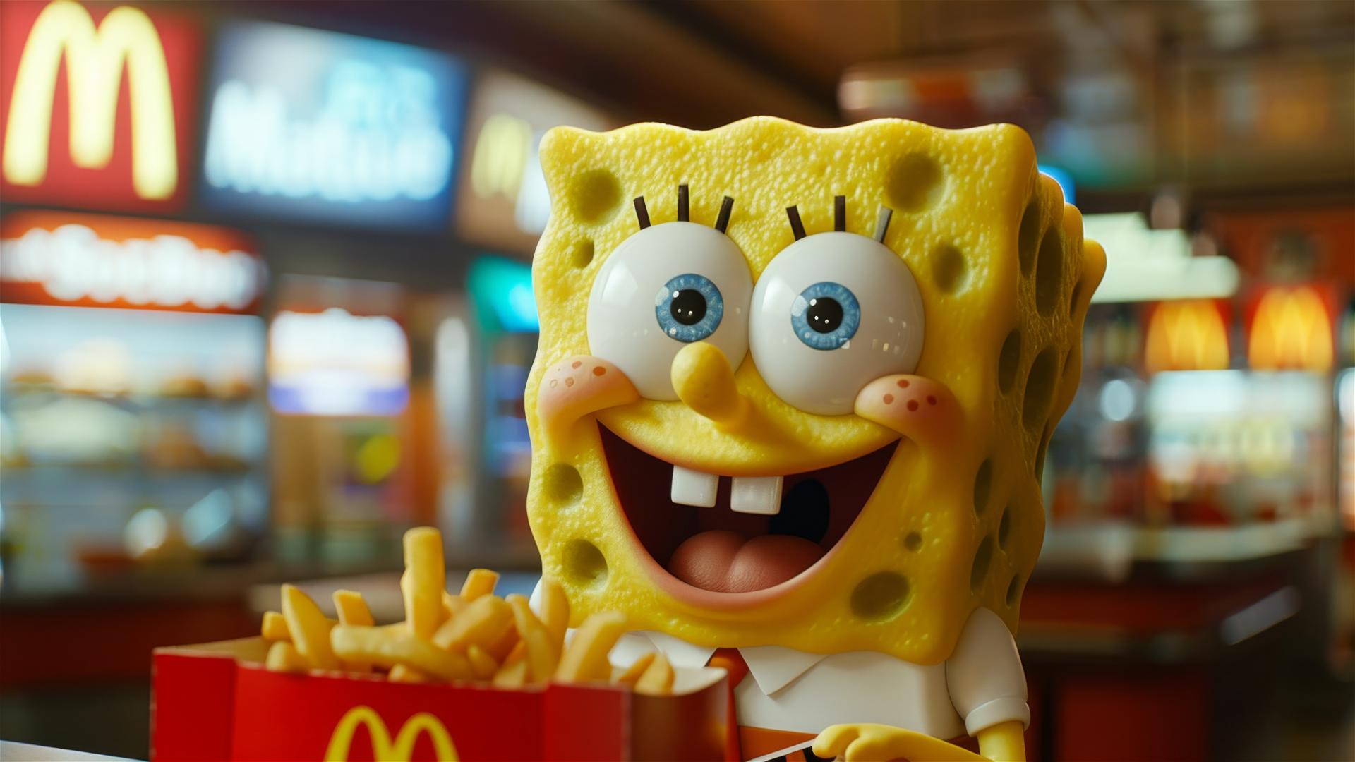 SpongeBob working at McDonald’s in real life