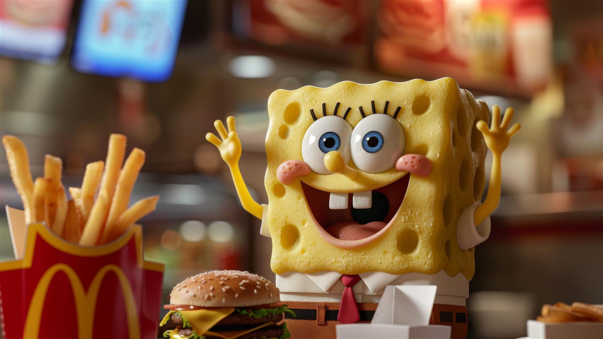 SpongeBob working at McDonald's in real life