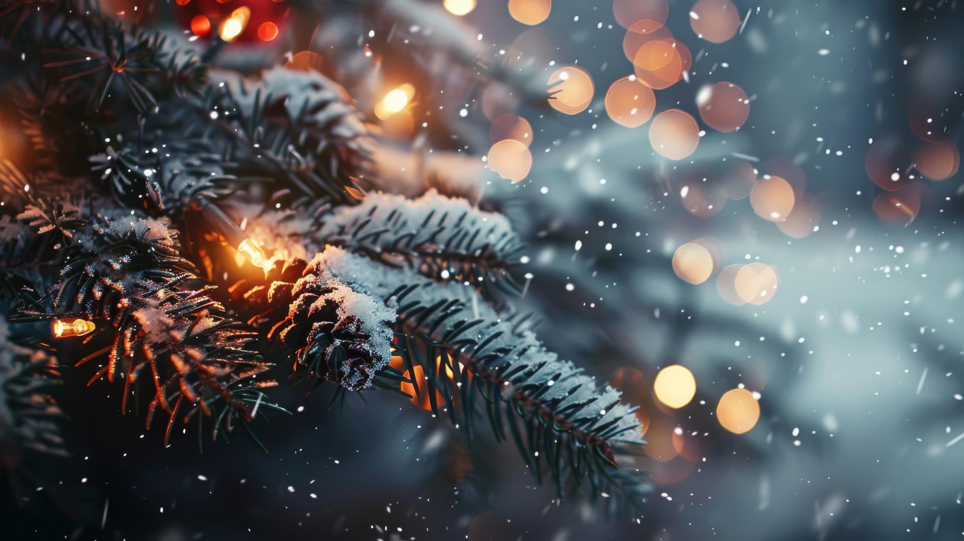 Festive Christmas-themed background with holiday elements