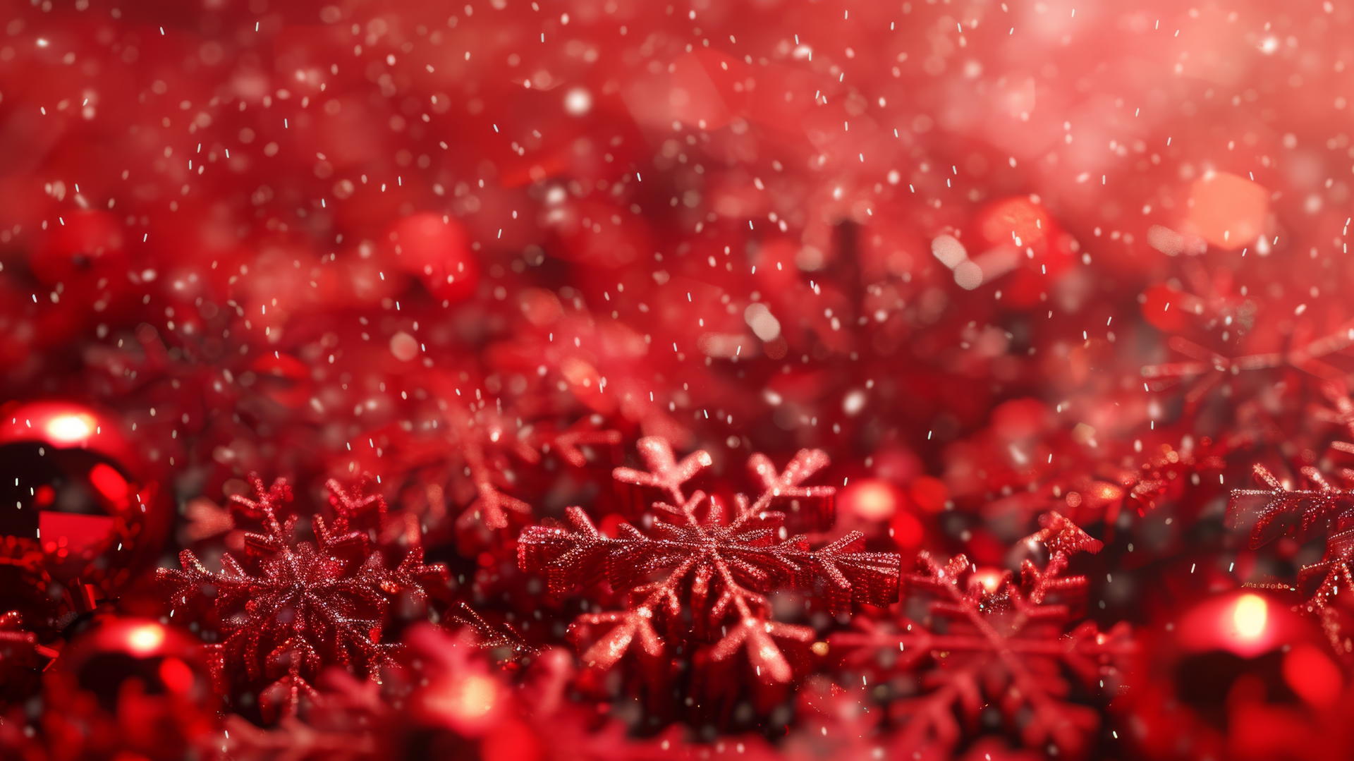 Christmas background with abundant red elements