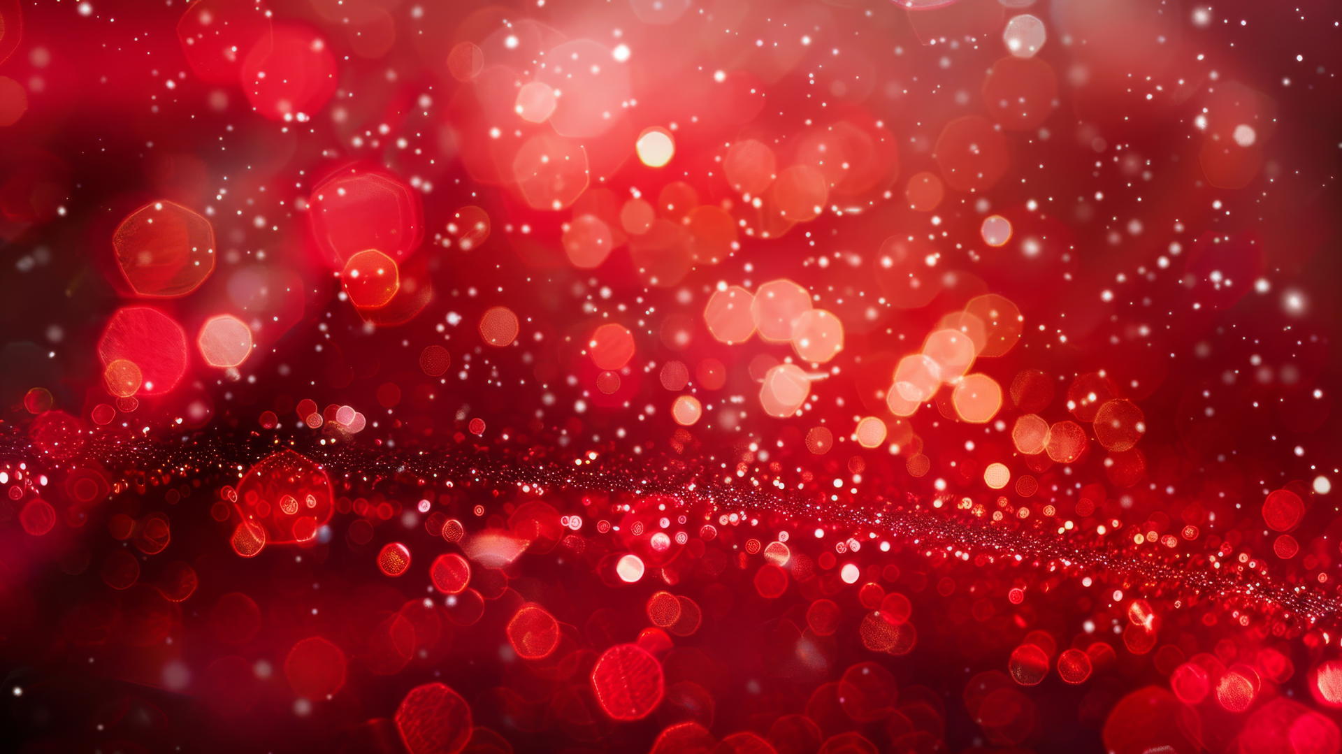 Festive Christmas background with lots of red hues in 4K resolution.