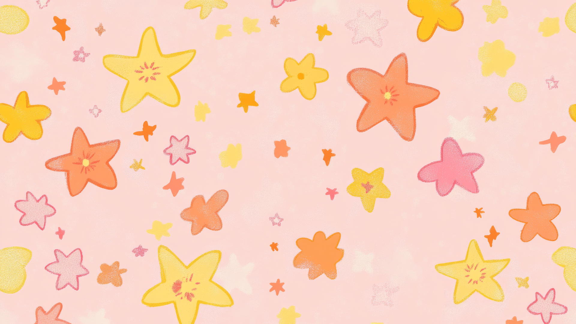 Pink preppy wallpaper with stars and flowers design