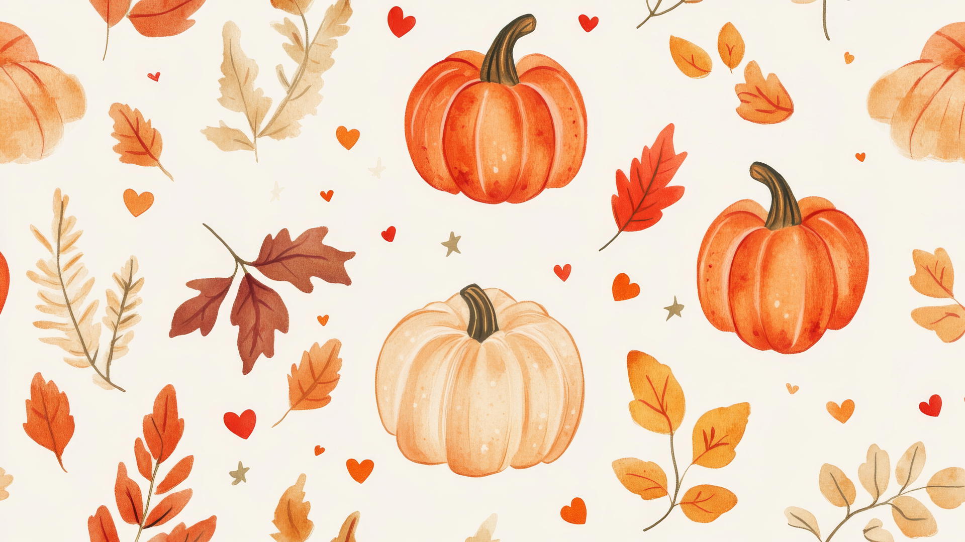 Preppy autumn wallpaper with autumn foliage and cozy elements