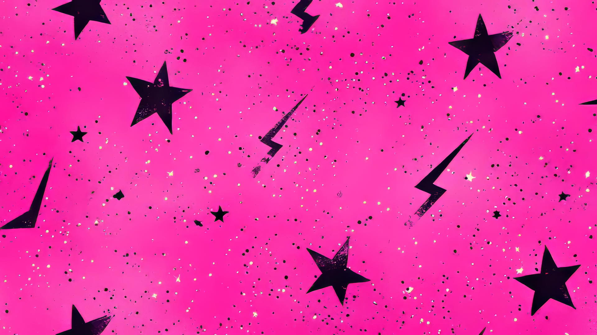 cute hot pink wallpaper with tiny lightning bolts and stars