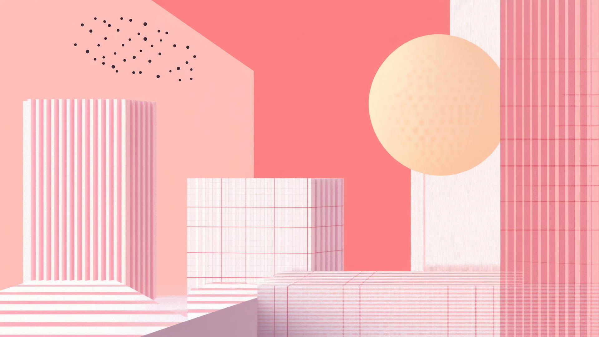 aesthetic cute pink wallpaper with minimalist geometric shapes
