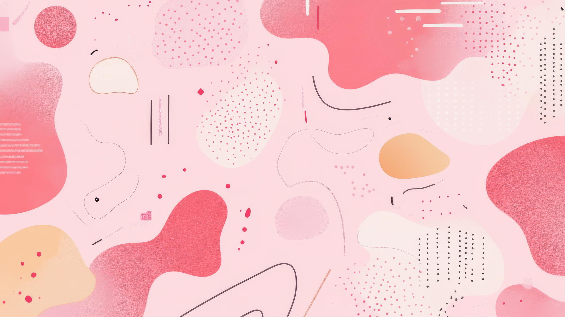 Aesthetic cute pink wallpaper with soft pink background and abstract shapes