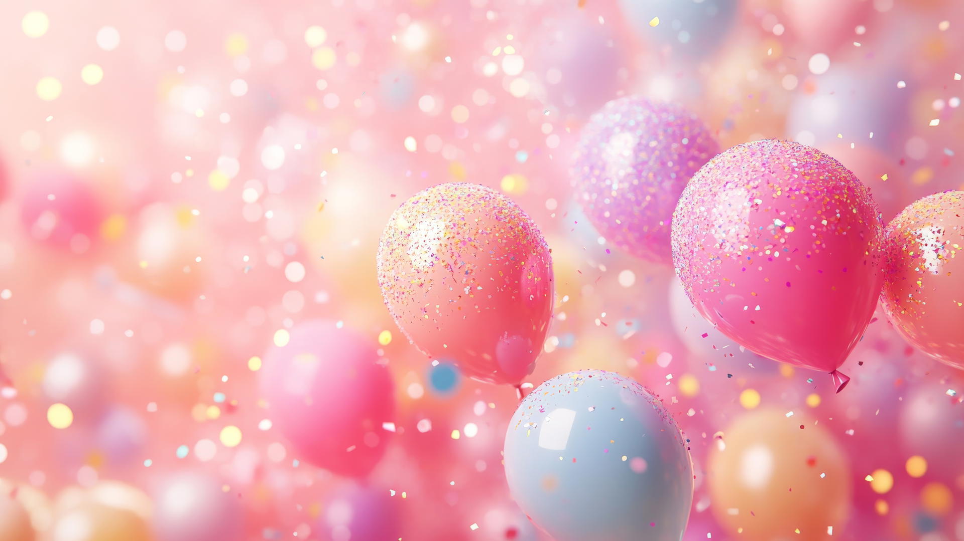 pink wallpaper cute with tiny pastel balloons and confetti