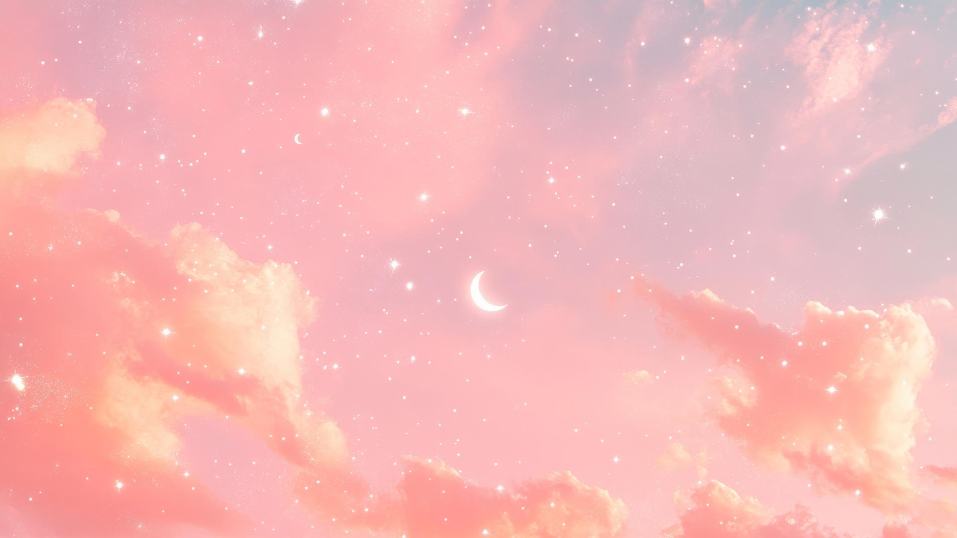Pink wallpaper cute with stars and moons in a dreamy vibe