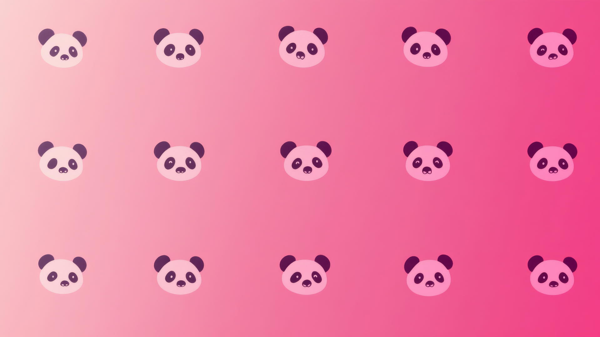 cute pink wallpaper with small panda and koala icons on a gradient background