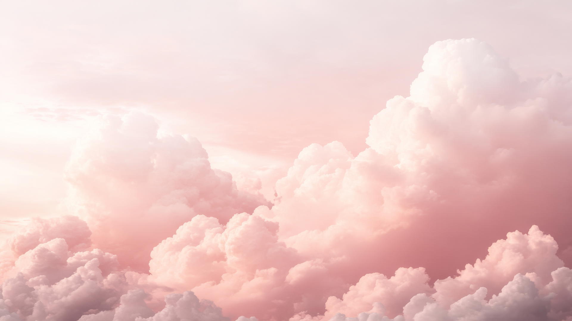 dreamy cloudscape in light pink with soft fluffy clouds