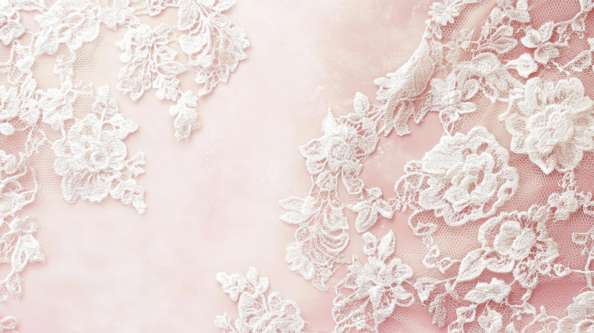 Aesthetic pink wallpaper with delicate lace pattern and vintage feminine charm