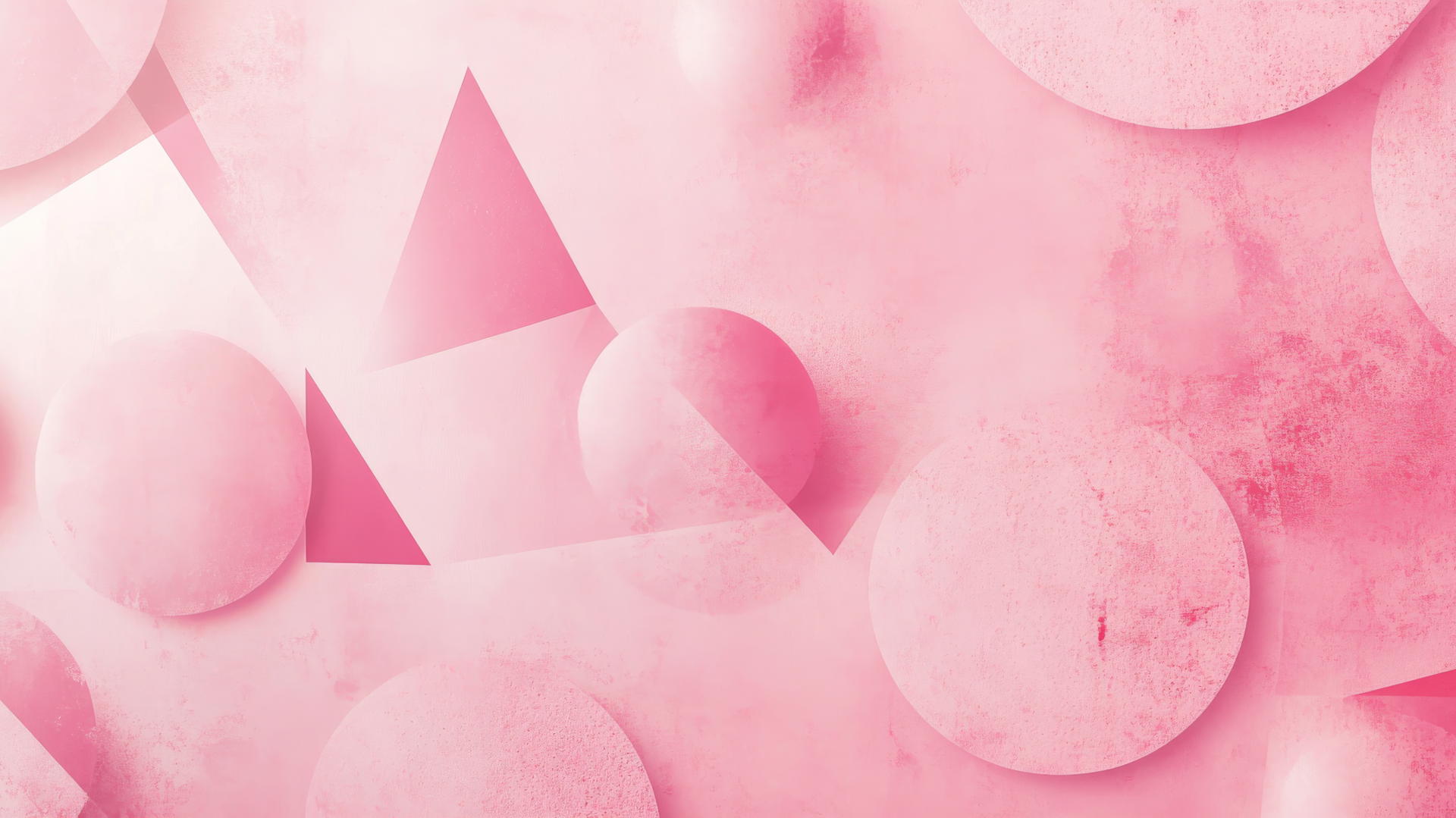 Aesthetic pink wallpaper with geometric shapes