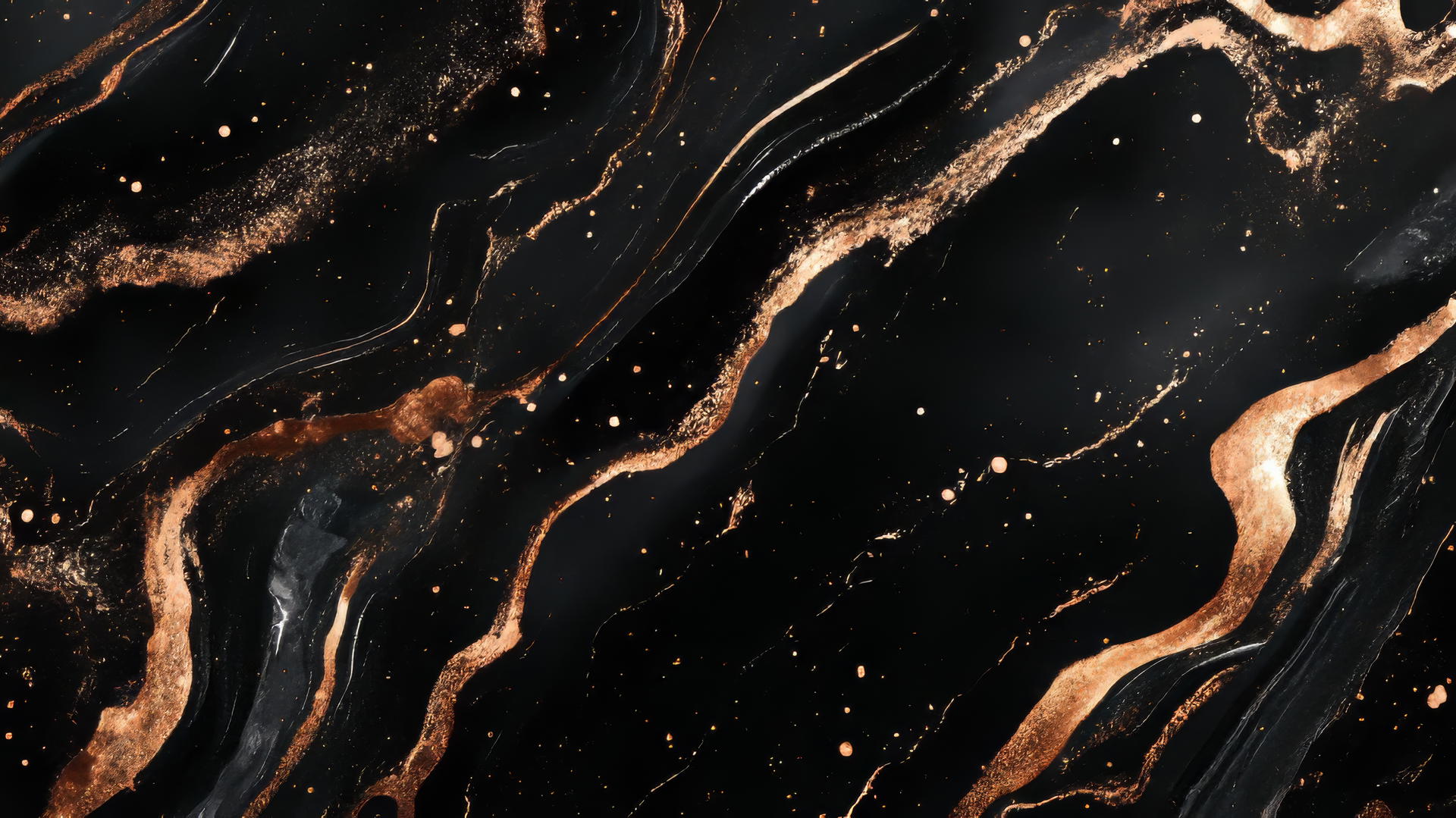black wallpaper for girls with metallic rose gold marble pattern