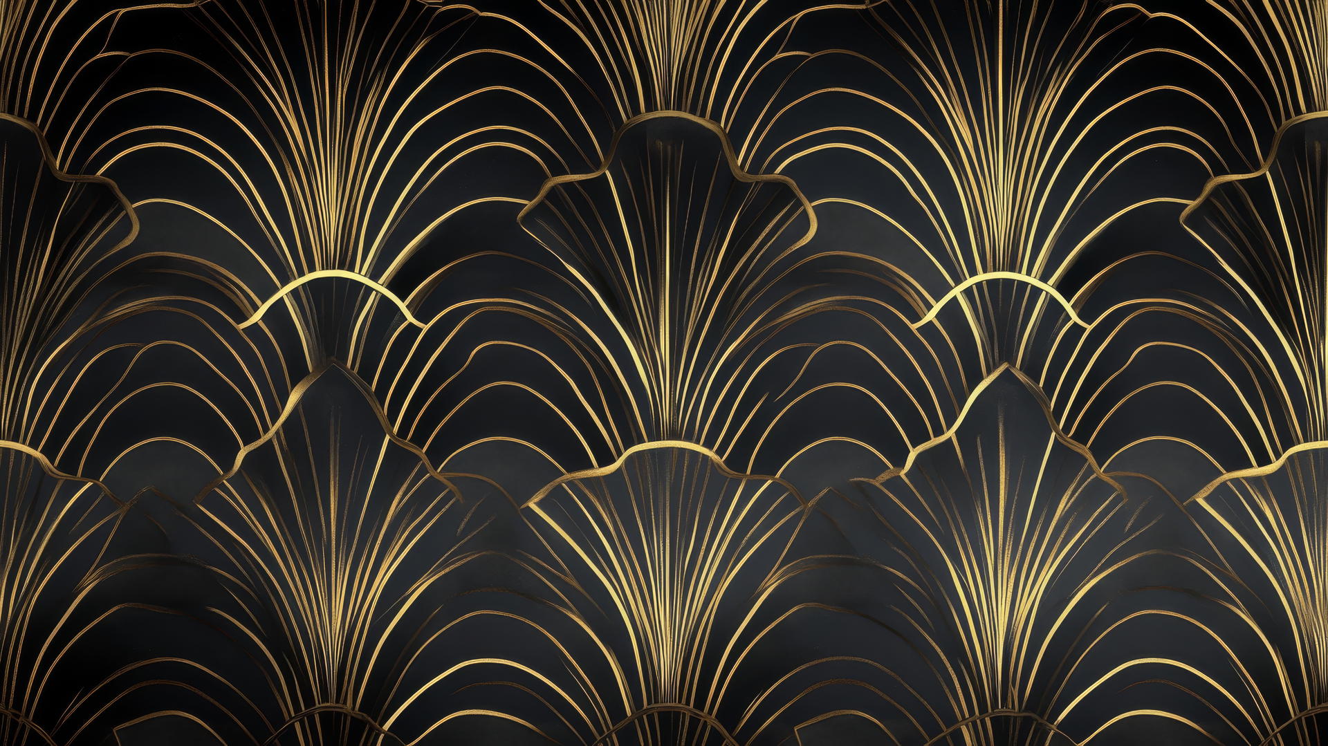 aesthetic black wallpaper with a sophisticated black and gold art deco pattern
