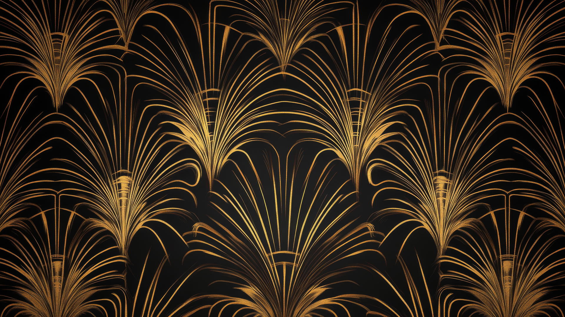 aesthetic black wallpaper with sophisticated black and gold art deco pattern