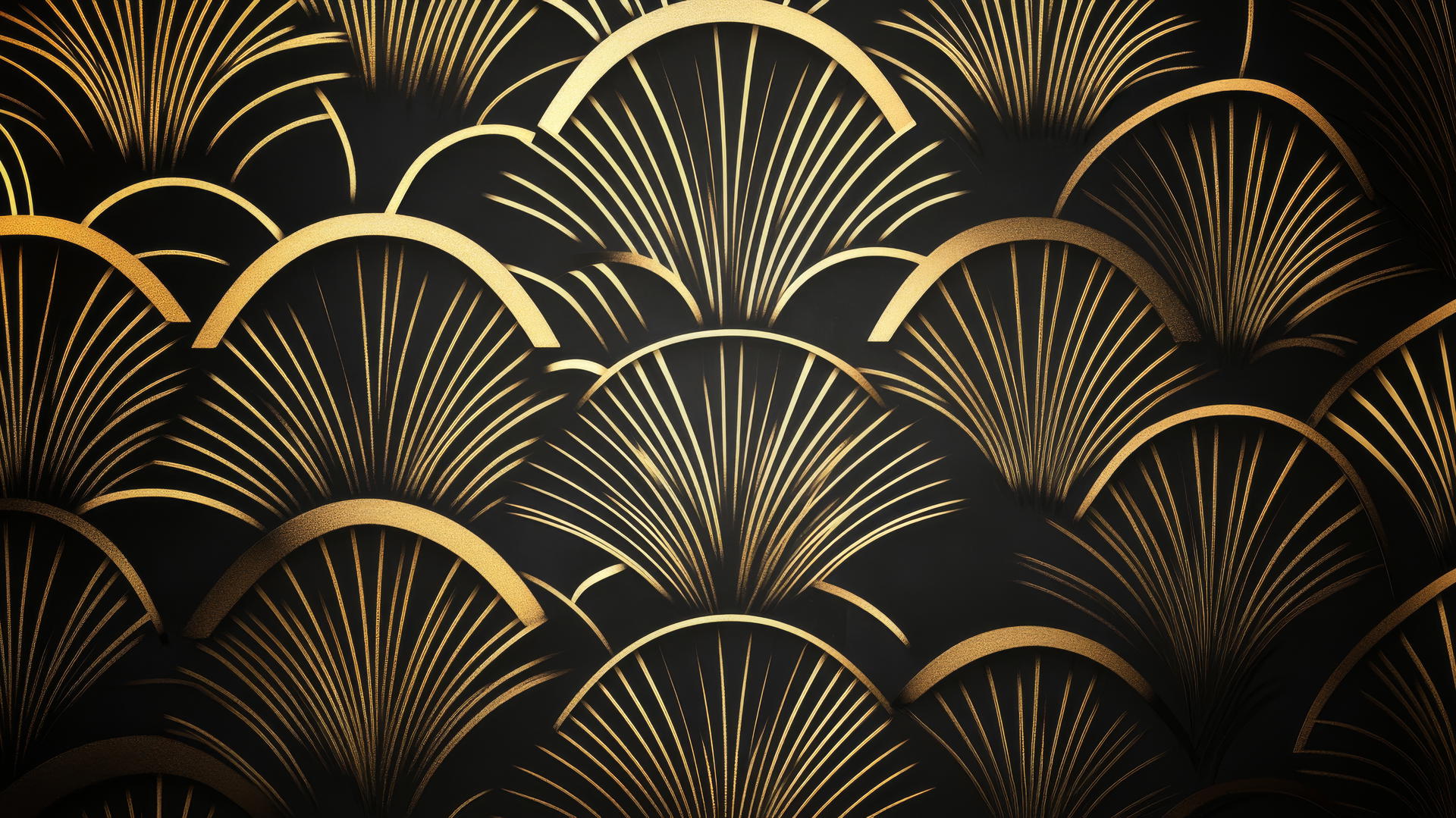 aesthetic black wallpaper with intricate black and gold art deco pattern