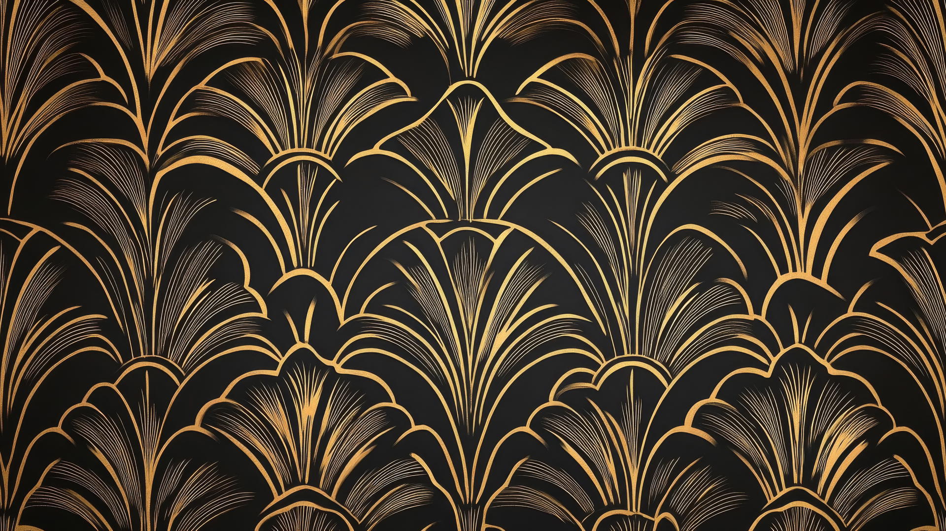 aesthetic black wallpaper with a sophisticated black and gold art deco pattern