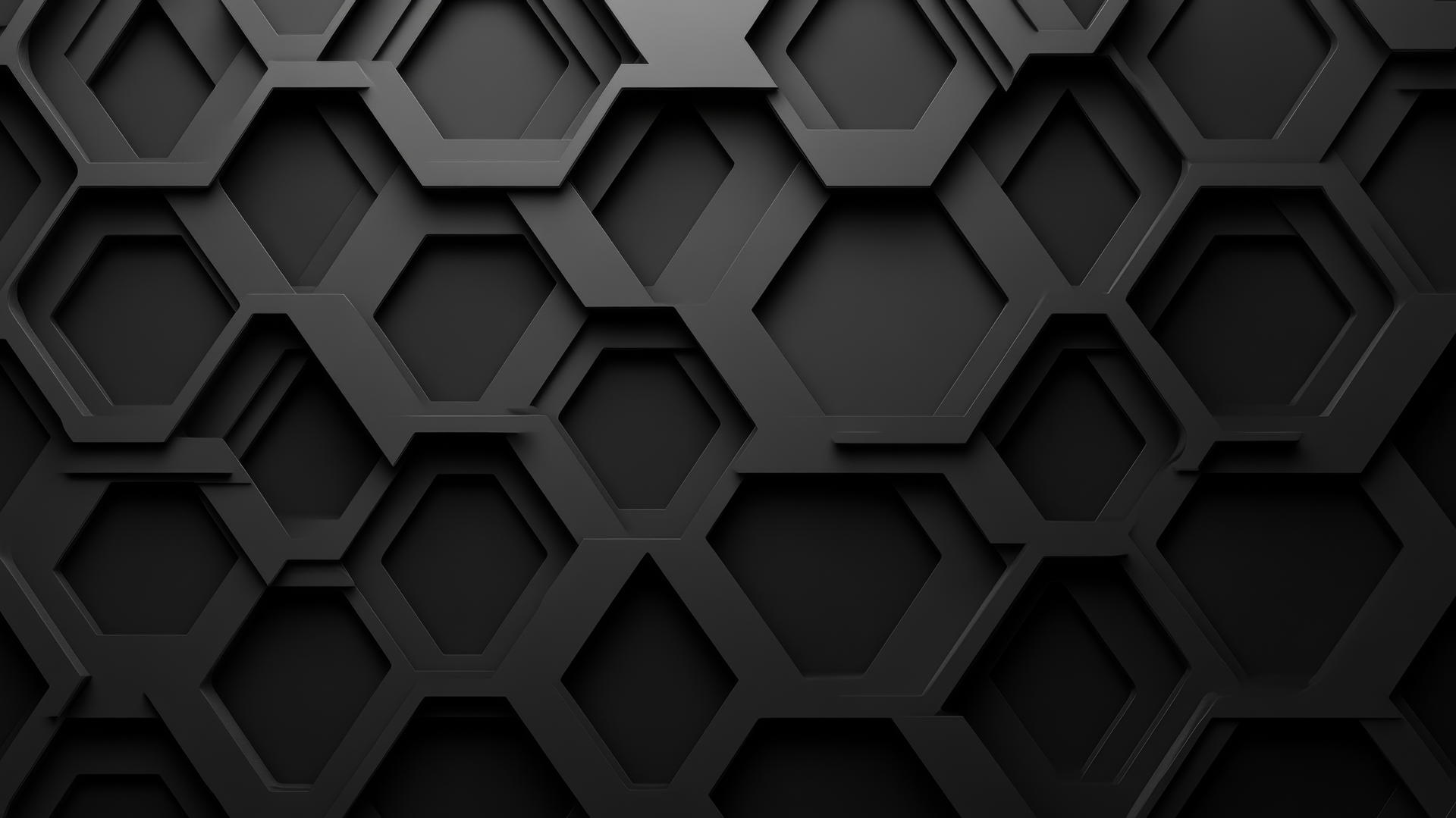 Black wallpaper aesthetic with geometric shapes on dark gray background
