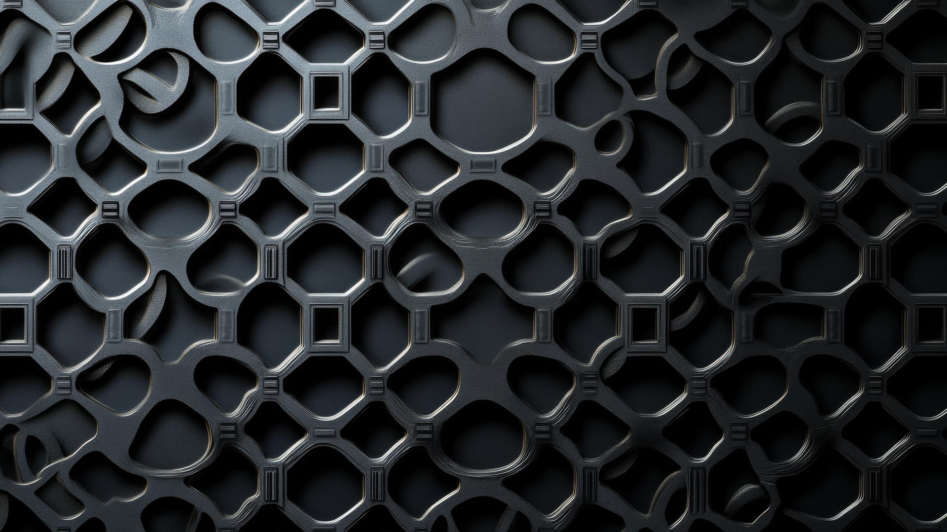 Black wallpaper aesthetic with an intricate lattice pattern