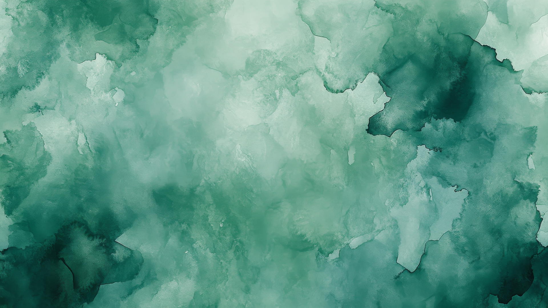 Emerald green wallpaper with watercolor wash in varying shades