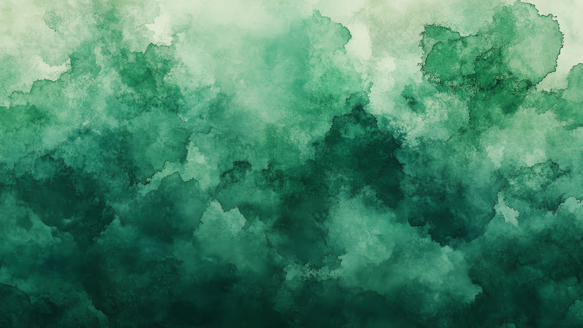 Artistic emerald green wallpaper featuring a watercolor wash