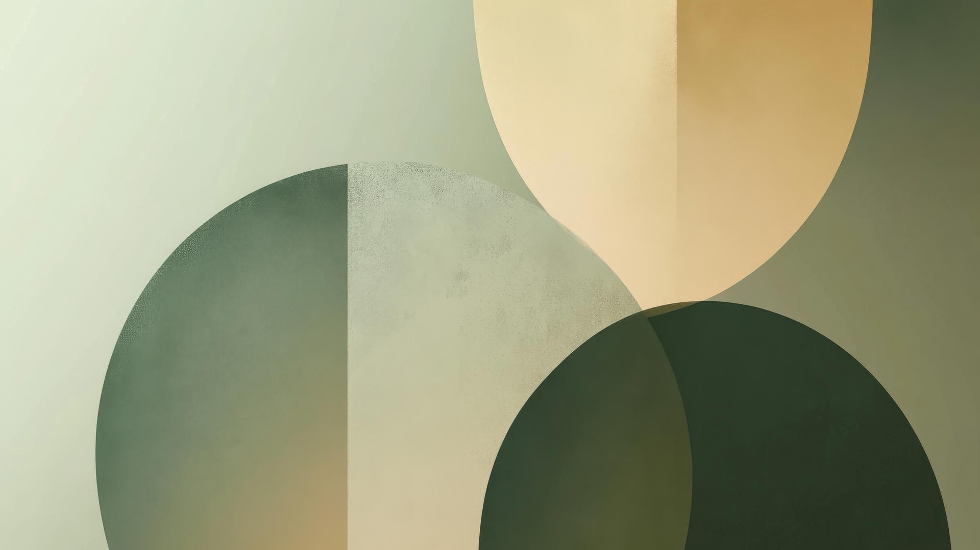 Minimalist olive green wallpaper with gold geometric shapes and gradient