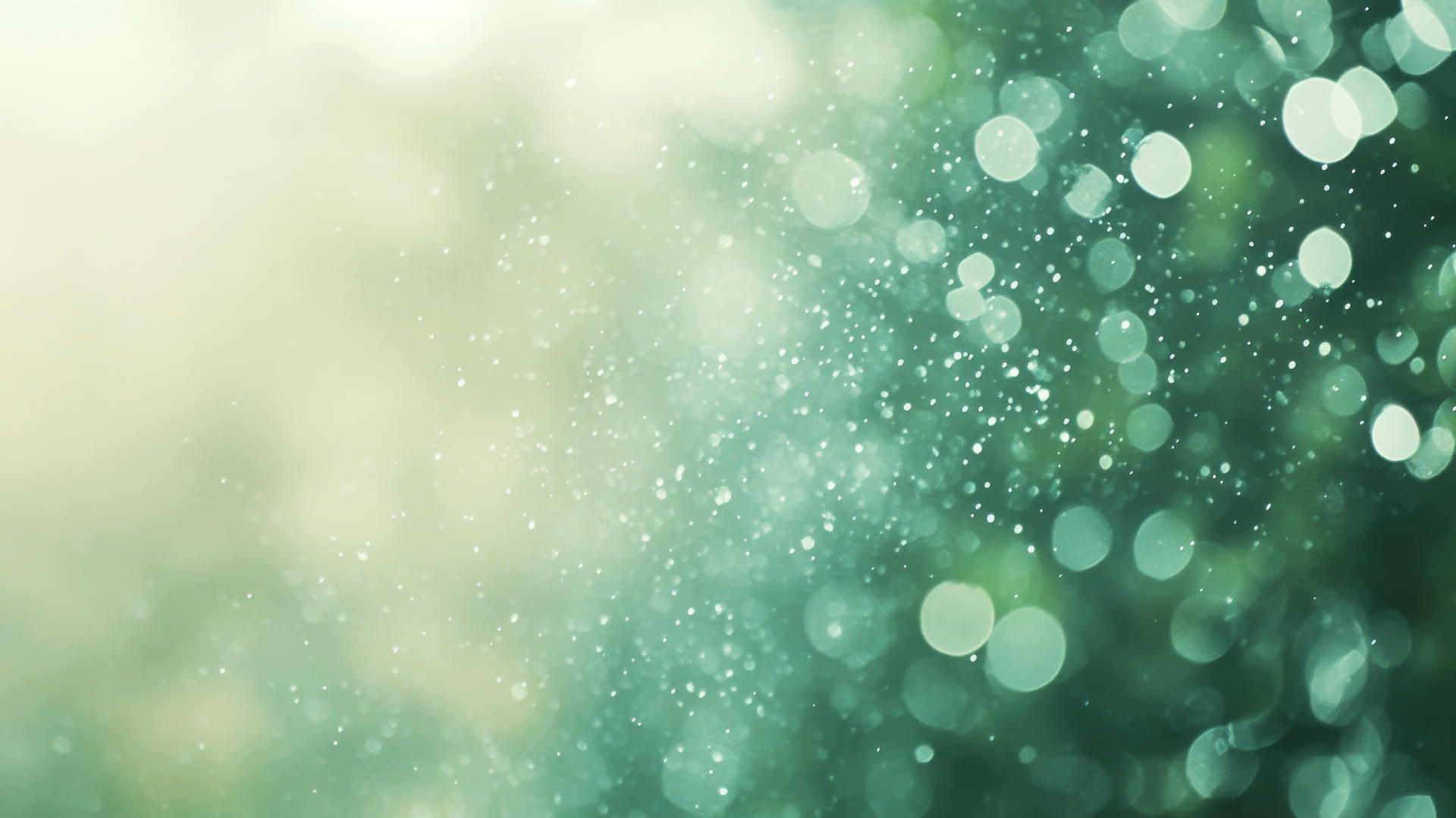 Soothing light green wallpaper with a mint to white gradient and subtle bokeh effects