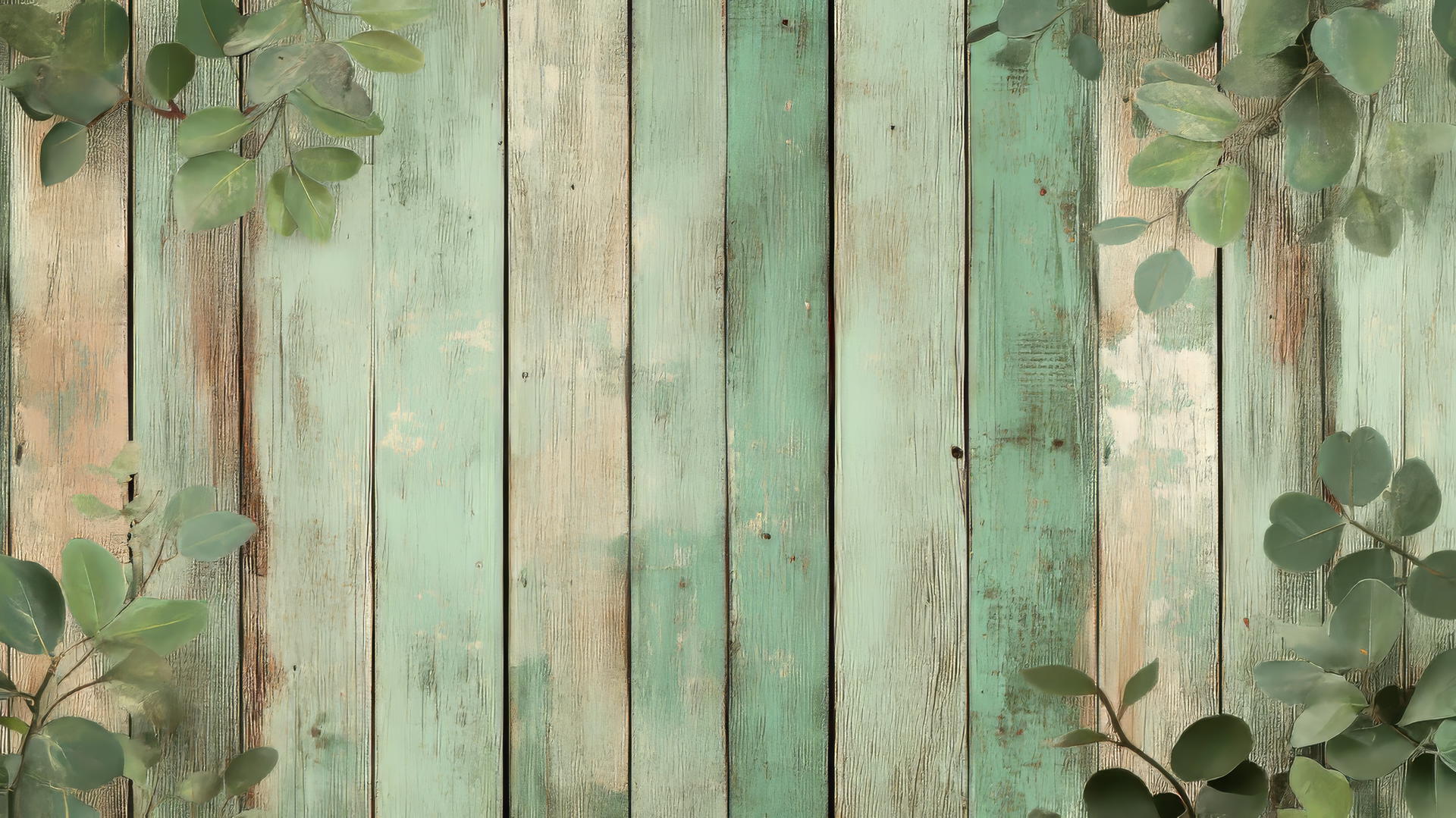 Green aesthetic wallpaper with distressed wood textures and leafy patterns