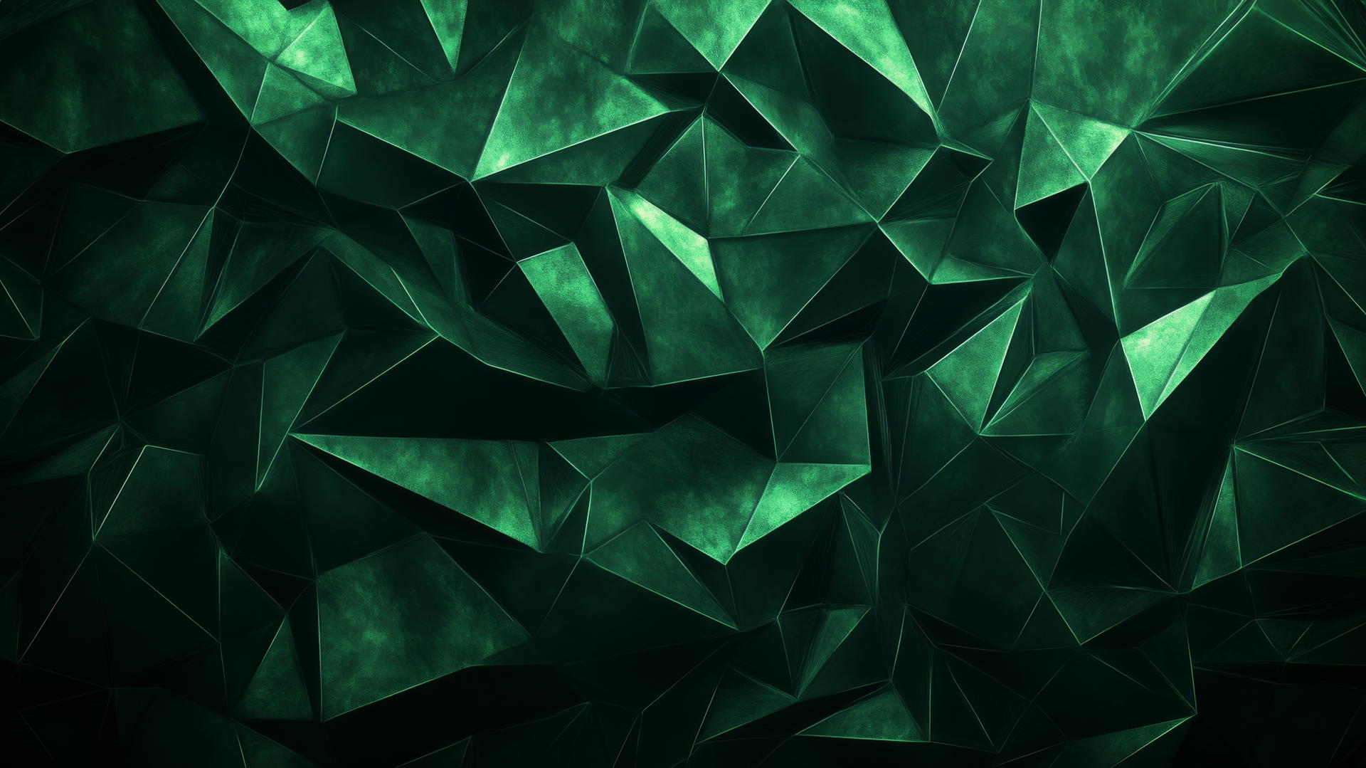 dark green wallpaper with abstract geometric pattern, sharp angles, and subtle highlights