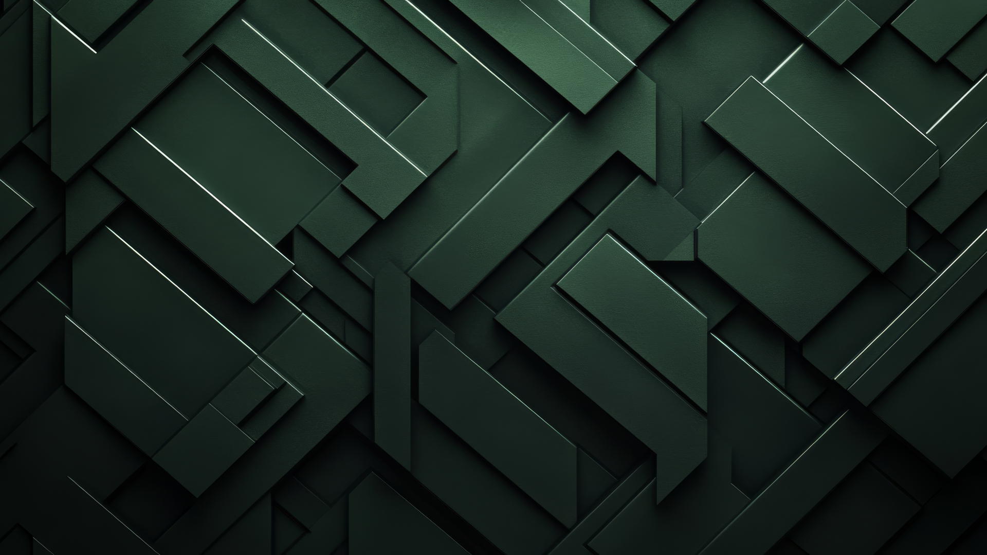dark green wallpaper with abstract geometric pattern of sharp angles and subtle highlights
