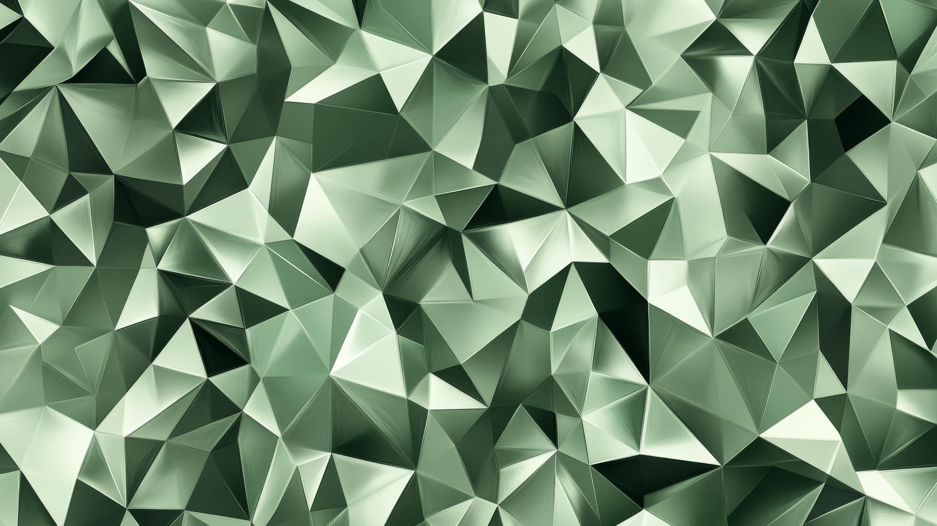 Sage green wallpaper with overlapping geometric triangles and polygons