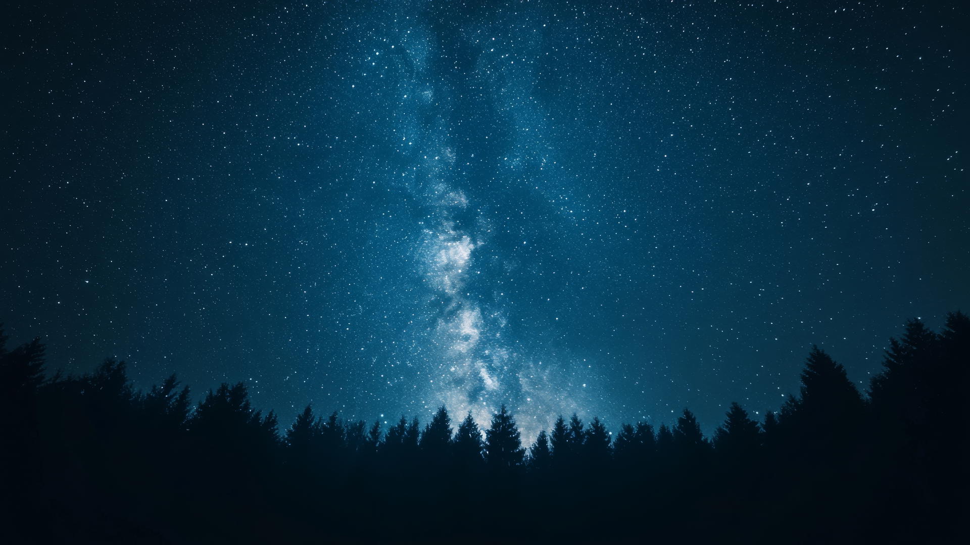 beautiful nature wallpaper 4k of a starry night sky over a quiet forest with the Milky Way