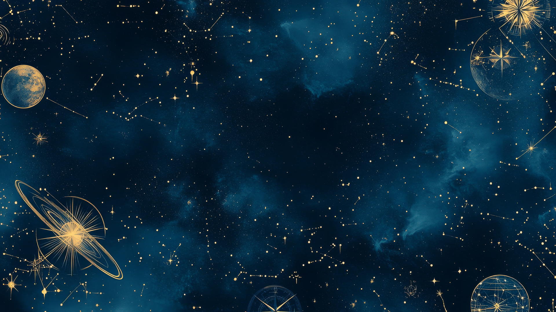 navy blue wallpaper with vintage star map and constellations